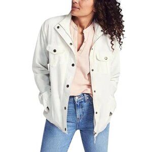 Faherty Cooper Cotton Nylon Utility Jacket Off White Floral Lining Size M